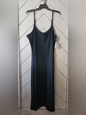 a new day Black Ribbed Maxi Slip Dress